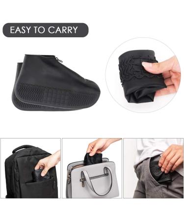 Rehomy Waterproof Shoe Covers | Non-Slip Silicone Rain Overshoes with Zipper | Outdoor Shoe Protector for Kids, Men, Women | Black L (EU 38-42) - Buy Online on SooperMarket.com