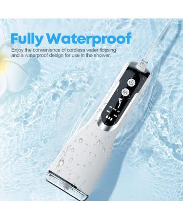Cordless Water Flosser with 5 Modes & 4 Jet Tips - USB Rechargeable Dental Oral Irrigator for Travel - White - Buy Online on SooperMarket.com