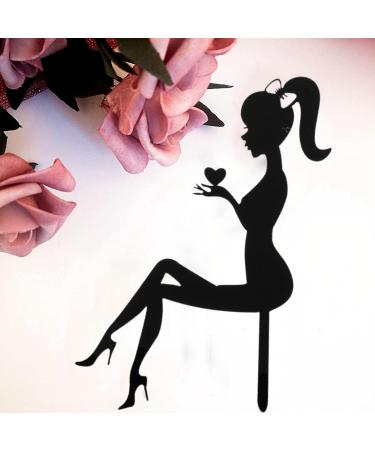 Uinfhyknd Pack of 6 High Heel Girls Birthday Cake Decoration Cake Toppers (Black) - Buy Online on SooperMarket.com