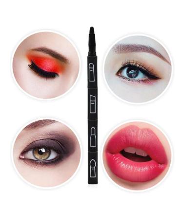 4 in 1 Premium Detachable Makeup Brush Kit - Lip Eyeshadow & Eyebrow Brushes - Portable Travel-friendly Cosmetics (Black - Buy Online on SooperMarket.com