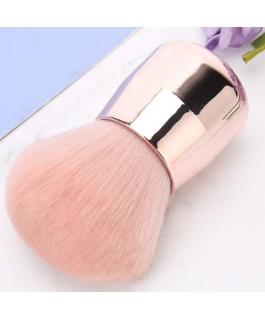 Round Head Powder Brush - Short Handle Seamless Makeup Brush | Soft Fiber Blush Brush for Flawless Finish - Buy Online on SooperMarket.com