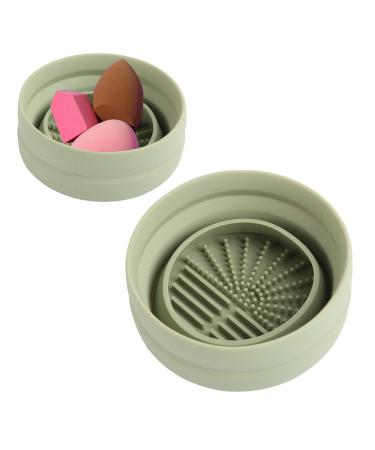 Dekaim Makeup Brush Cleaner Bowl Silicone Makeup Brush Cleaning Pad Bowl Scrubber Make Up Brush Cleaner Pad Portable To Clean for Brush Powder Puff