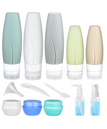 Travel Size Bottles, 13 Packs Silicone-Squeezable Travel Bottles for Toiletries, TSA-Approved Leak-Proof Travel Size Toiletries Bottles-Set Travel Accessories for Shampoo Conditioner Lotion Body Wash