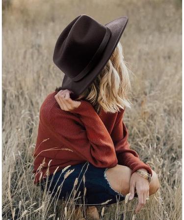 MIX BROWN Australian Wool Outback Cowboy Hat | Crushable Wide Brim Western Style | Coffee 7 3/8 - Buy Online on SooperMarket.com