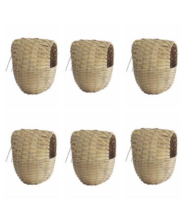Moondown Farm Finch Nesting Box Wicker Medium or Large with Hooks (6 PACK) (Large 11 x 11 x 15)