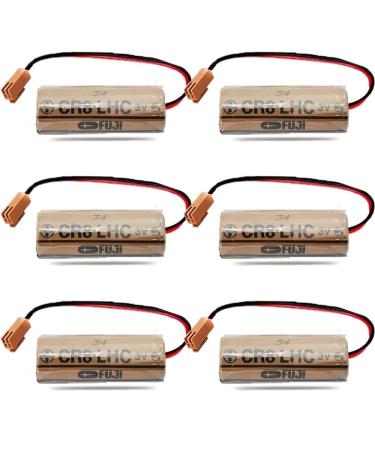 (Pack of 6) Fuji FDK CR8.LHC 17450 3V 2600mAh Battery forFuji Battery Memory Backup Power Source Water Meters Battery with Brown Plug