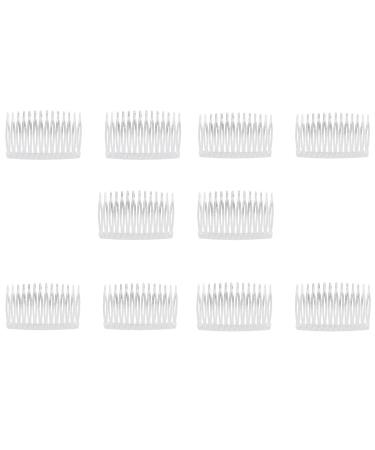 10 Pieces Hair Clip Combs 14 Teeth Hair Clip Combs Bridal Wedding Veil Comb for Women Girls Ladies Clear
