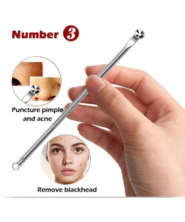 Ellolife 5-Pack Blackhead Remover Set - Stainless Steel Comedone Squeezer Kit for All Skin Types | Acne and Whitehead Extraction - Buy Online on SooperMarket.com