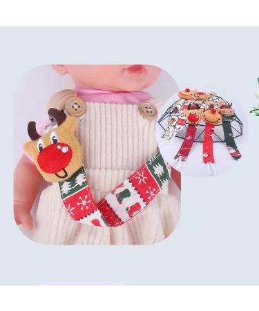TIAN-K Christmas Elk Pacifier Chain | Cotton Teething Toy for Newborns | International Shipping - Buy Online on SooperMarket.com