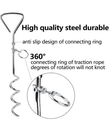 16" Heavy Duty Ground Spike Stake (41cm) Dog Chains for outside Dog Tie Out Cable Steel Spiral Dog Tether Outdoor Dog Camping Accessories (Stake Only) (3 Pack) - Buy Online on SooperMarket.com