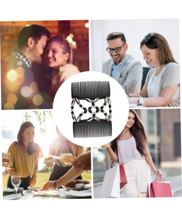 Beaded Hair Combs Stretchy Double Comb Hair Clips Stretchy Hair Comb Beads Hair Combs Elastic Hair Combs Vintage Beads Hair Comb for Women Hair Combs for Women Elastic Hair Slides - Buy Online on SooperMarket.com