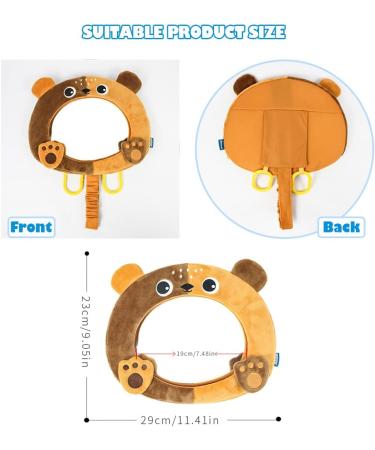 AIPINQI Baby Car Mirror | Rear and Forward Facing Easy View Cartoon Mirror for Infant and Newborn | 100% Shatterproof Safety | Bear Design - Buy Online on SooperMarket.com