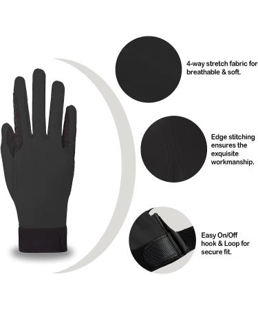 Amoy Stretch Horse Riding Gloves for Women - Breathable Black Mittens, Size Medium - Buy Online on SooperMarket.com