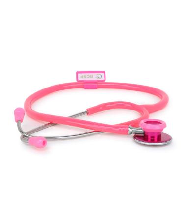 Acoustic Stethoscope for Doctors and Medical Students Adult Lightweight Chest Piece Flexible Jointless Tube & Soft Sealing Ear Knobs Micro Al (PINK)