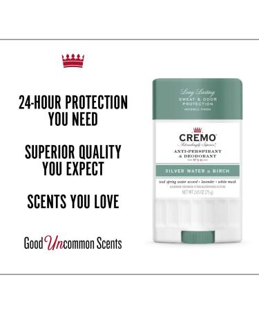 Cremo Anti-Perspirant & Deodorant No. 10 - Silver Water & Birch, 2.65 oz (75 g) | Long-Lasting Protection - Buy Online on SooperMarket.com
