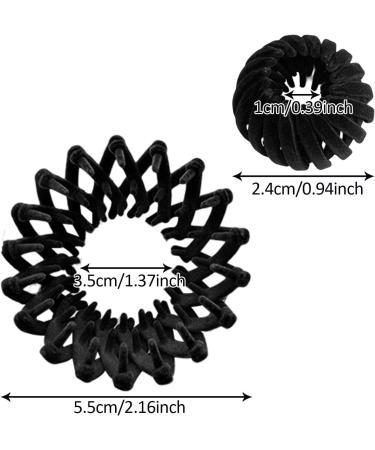 Hair Ring Bun - Sorcery Hair Clamp Avian roosts Styled Clips | Non-Skid Design Mobile roosts Plate Hairpin Expandable Ponytail Holder Hair Ornaments for Ladies Females 5.5 Inches Black - Buy Online on SooperMarket.com