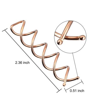 eBoot Spiral Hair Pin Spin Clip 20 Pack (Rose Gold) - DIY Hair Styling Bun Stick - Spiral Hair Clip Spin for Easy Hairstyles - Buy Online on SooperMarket.com