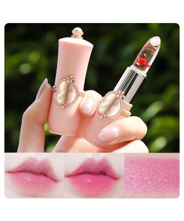 Paminify 2Pcs Jelly Clear Crystal Flower Magic Lipstick Color Changing Tinted Lip Balm - Nourishing Moisturizing Lip Stick with Flower Inside | PH Temperature Color Change Labial Magicos 01+02 - Buy Online on SooperMarket.com