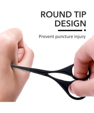Professional Small Scissor for Beard, Moustache, Ear and Nose Hair Trimming - Stainless Steel (Round-Headed 04 Black) - Buy Online on SooperMarket.com