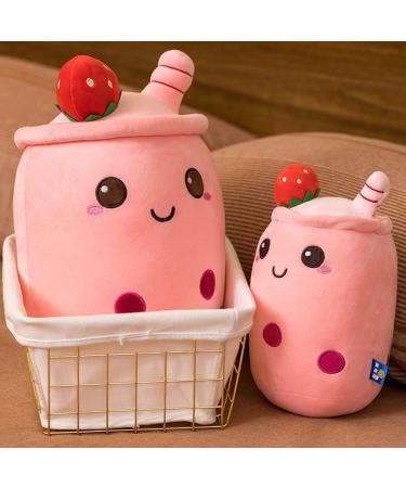 Hpory Bubble Tea Plush Pillow - Cute Boba Milk Tea Cup Toy for Kids - Pink 23cm - Buy Online on SooperMarket.com