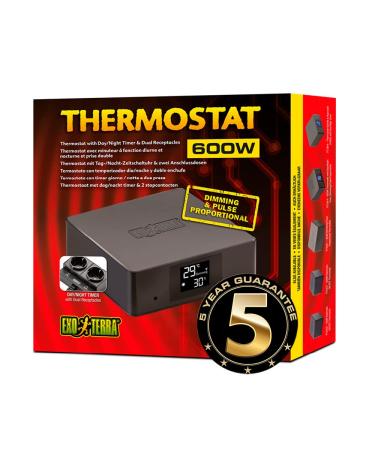 Exo Terra Thermostat 600w with Dual Sockets One Colour
