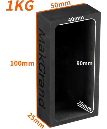 MakGrand 1Kg Graphite Ingot Mold for Melting Aluminum Copper Silver Gold- 4 x 2 x 1 Inch - Buy Online on SooperMarket.com