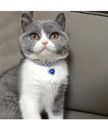 Rayminsino Adjustable Pet Collar with German Pendant & Crystal Necklace - Peach Heart Design for Small Dogs & Kittens - Blue Jewelry - Buy Online on SooperMarket.com
