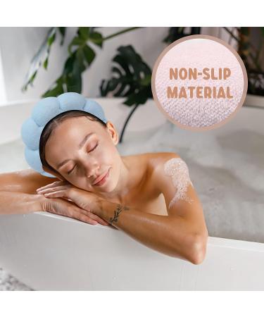 2 PCS Women Sponge Spa Headbands | Terry Cloth Fabric Hair Band for Skincare, Makeup & Shower | Blue Pink Color Set - Buy Online on SooperMarket.com
