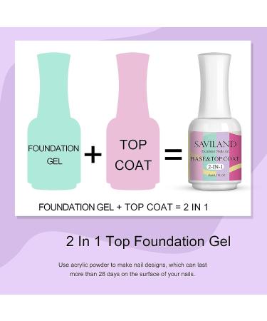 SAVILAND Dipping Powder Liquid Set - 2 in 1 Base & Top Coat with Activator 15ml - Fast Dry Dip Nail Kit | No Lamp Needed - Buy Online on SooperMarket.com