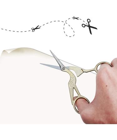 Acronde 2PCS Vintage Stork Shape Sewing Scissors - Stainless Steel Tailor Scissors for Embroidery, Craft, and Everyday Use (Gold) - Buy Online on SooperMarket.com