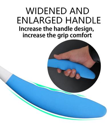 Exfoliating Shower Body Brush with Curved Handle - Green-White - Buy Online on SooperMarket.com