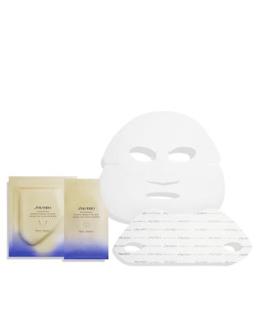 Shiseido Vital Perfection LiftDefine Radiance Face Mask - Includes Six Complete Face Masks - Instantly Effective Two-Piece Face & Neck Sheet Mask for Lifting & Firming