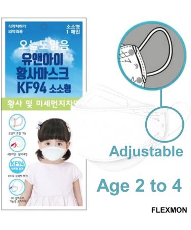 Buy KF94 Kids Face Masks (Pack of 10) - 3-Layer Protective Masks for Ages 2-4 - Made in Korea - White - International Shipping Available - Buy Online on SooperMarket.com
