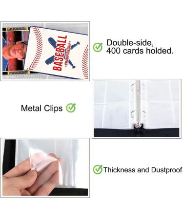 POKONBOY 4-Pocket Baseball Card Binder Sleeves for Trading Cards - Holds Up to 400 Cards - Buy Online on SooperMarket.com