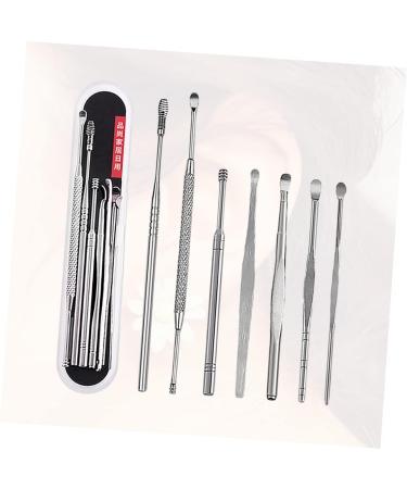 KALLORY 7pcs Ear Picking Tool Set - 3 Sets Spring Ear Cleaning Tools - Silver Ear Care Set 12x1x1cm - Buy Online on SooperMarket.com