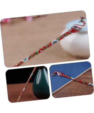 Mikinona 1pc Hanfu Hairpin Hair Stick Decorative Hair Forks Retro Hair Pin Retro Chignon Pin Chinese Chopsticks Hair Accessories Red Chinese Chopsticks for Hair Personality Hair up Alloy - Buy Online on SooperMarket.com