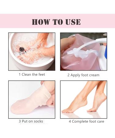 Silicone Socks & Gloves - 2 Pairs for Spa Pedicure | Moisturizing Foot Care for Dry Cracked Feet - Buy Online on SooperMarket.com