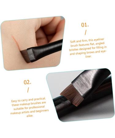 FOYTOKI 3 Sets Eyeliner Brush Makeup Brush Eye Liner Wands Flat Eyebrow Brush Ear Black Wood - Buy Online on SooperMarket.com
