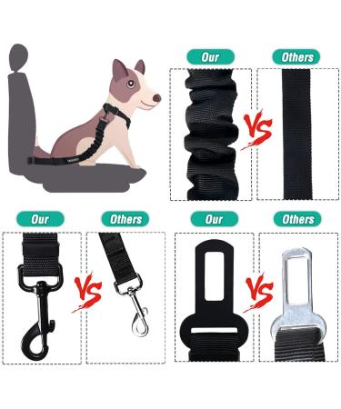 COOYOO Retractable Dog Seat Belt Set - Adjustable, Heavy Duty & Durable Safety Harness for Dogs - Buy Online on SooperMarket.com