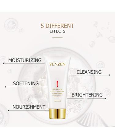 VENZEN Clear Cleanser - Six Peptide Anti-Aging & Acne Solution with Natural Ingredients | 100g Moisturizing Formula - Shop Internationally - Buy Online on SooperMarket.com