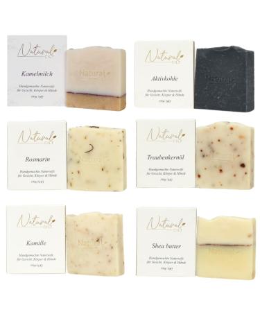 6x natural cilt soap - gift set - 100% natural soap - without questionable ingredients - certified - handmade - shower soap for all skin types - shower gel - Natural food metics impure skin set 100 g (6 Pack)