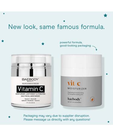 Baebody Vitamin C Moisturizer 1.7 fl oz - Brightening & Hydrating Face Cream - Buy Online on SooperMarket.com