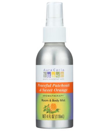 Aura Cacia Peaceful Patchouli And Sweet Orange Aroma Mist No Synthetic Fragrances 4 Ounce (Pack Of 3)