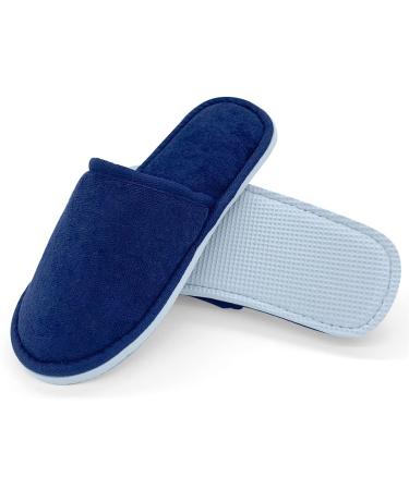 Jomix guests slippers 2 pair of guest hand shoes set unisex washable terry lip frote bathing shoes travel hotel slippers Rustchfeste 36/37 EU X-Schmal 01 blue 2 pair small 2 number