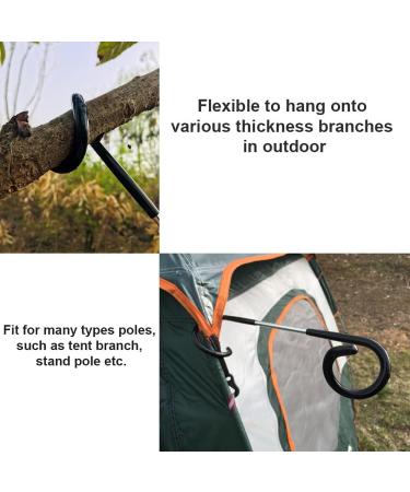 Outdoor Camping Lantern Hook Hanger Set - Non-Slip Tent Light Hangers for Camping & Hiking - 2 Pack Black - Buy Online on SooperMarket.com