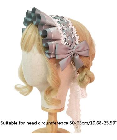 JSGHGDF Japanese Maid Cosplay Headdress Ruffled owknot Hairband Sweet Floral Lace Ribbon Party Hair Accessory White - Buy Online on SooperMarket.com