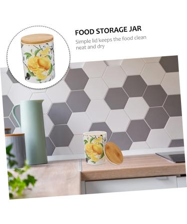 ABOOFAN 1pc Ceramic Airtight Jar Food Jar Candy Wood - Buy Online on SooperMarket.com