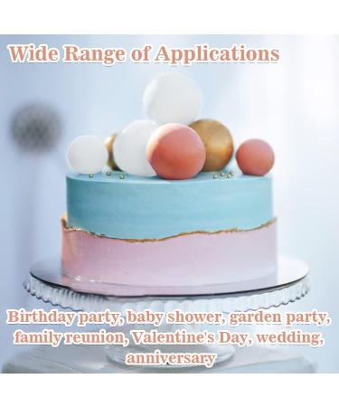 43 Piece Tortendeko Foam Balls Set - Rose Gold White & Gold Cupcake Toppers for Birthdays Weddings & Baby Showers - Buy Online on SooperMarket.com