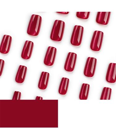 Ruarby Detachable False Nails Full Cover False Nails Medium Short False Nails Cat Eye Press on Nails Stick on Nails for Women JP3092 - Buy Online on SooperMarket.com