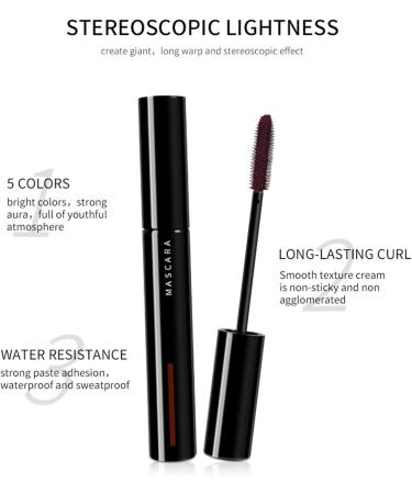 Joyeee Coloured Mascara Waterproof Brown Mascara Voluminous 4pcs 4D Silk Fiber False Lash Effect Tubing Mascara Eyelash Comb Volume Length Long Lasting Smudge Proof Lashes Make Up for Women Girl #043 - Buy Online on SooperMarket.com